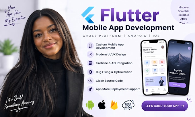 develop flutter mobile app and cross platform android ios app