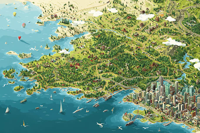 fantasy map design vector map