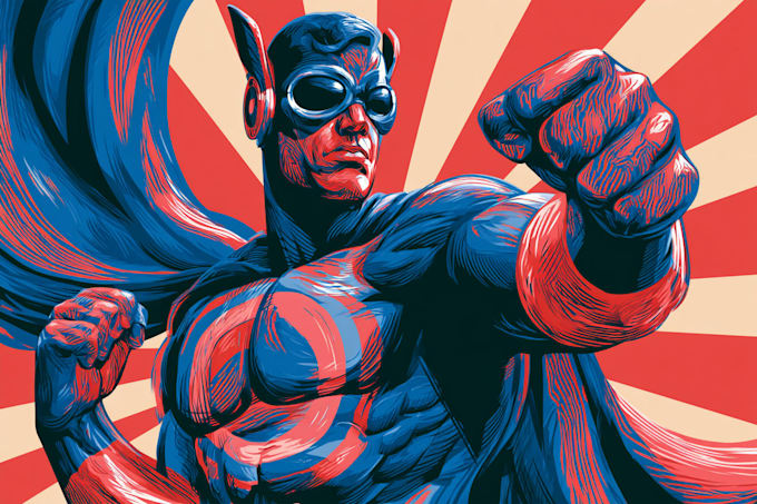 create epic superhero graphic novel art and comic