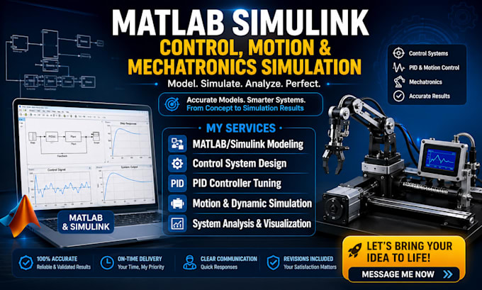 matlab simulink, control systems, mechatronics, pid, motion simulation systems