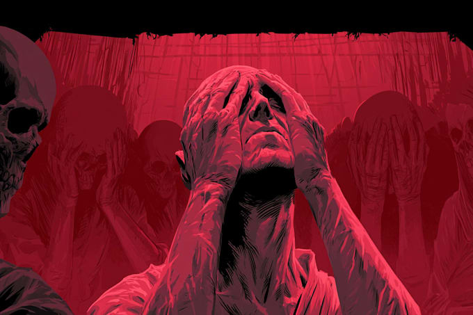 draw dark noir comic illustration and dark fantasy art