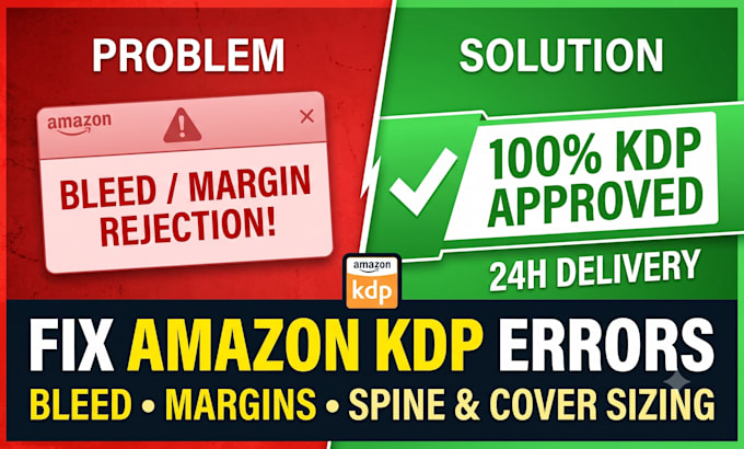 fix amazon kdp bleed margin and cover formatting errors