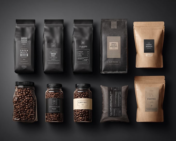 luxury coffee and tea packaging and label design