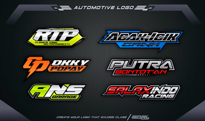 create amazing logo racing, automotive with 3d style