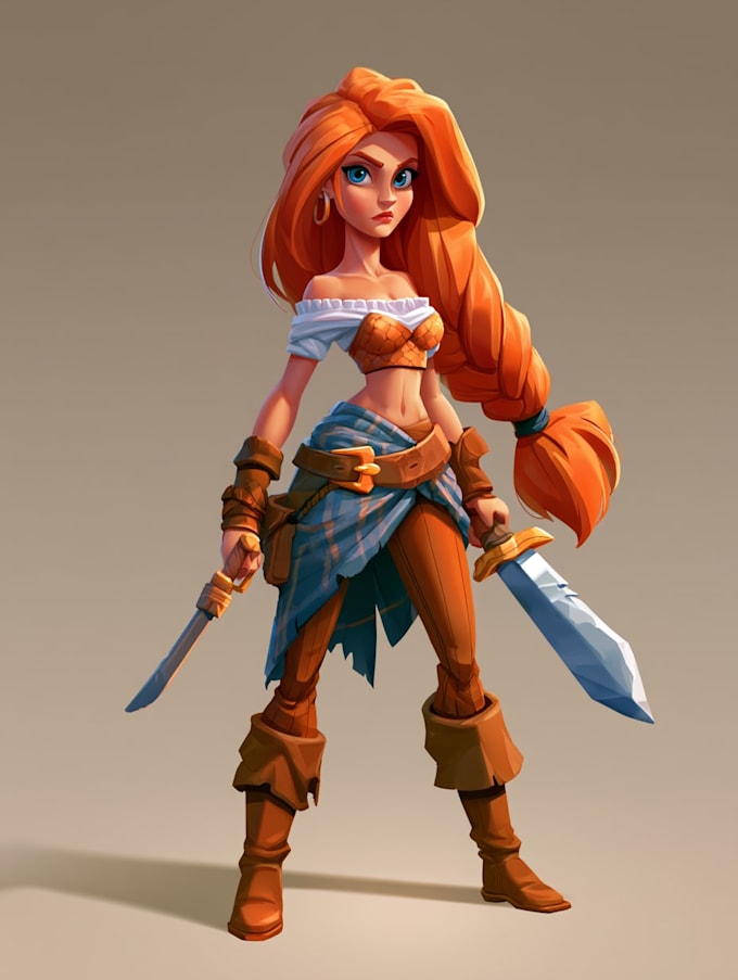 draw 2d game character illustration