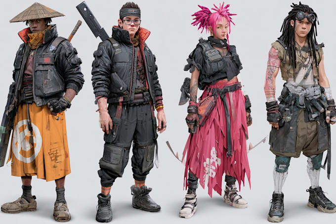design anime character , cyberpunk character
