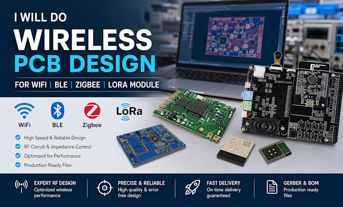 do wireless pcb design for wifi ble zigbee lora module