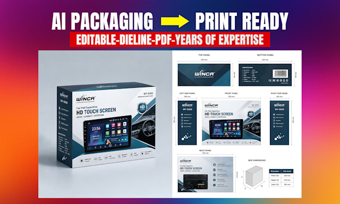 convert ai packaging into editable print ready dieline