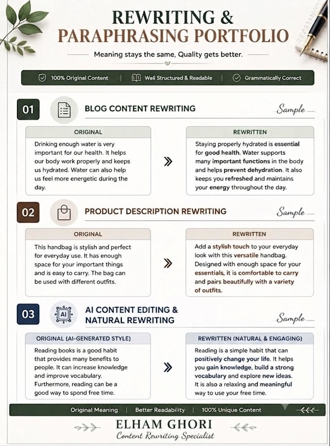 create rewriting contents for you