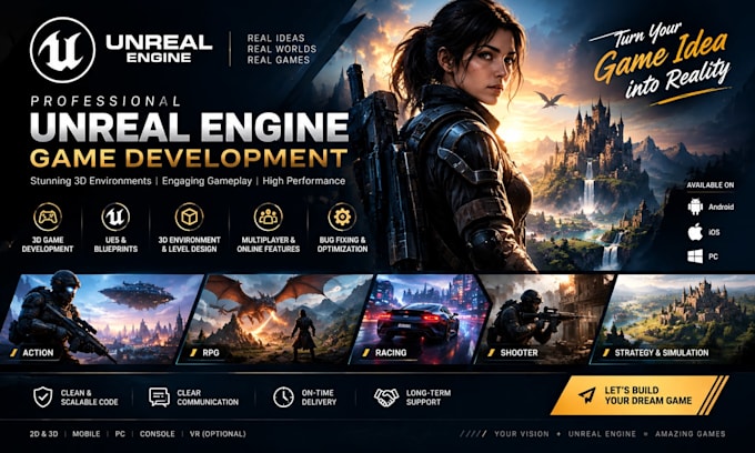 do unreal engine game development, build unreal engine game, 3d game environment