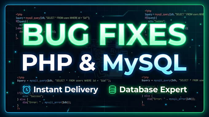fix PHP errors, mysql database issues, API bugs instantly