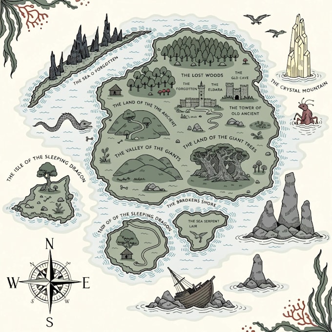 create bespoke hand drawn fantasy maps and cartographies