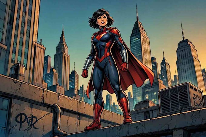 draw you dc or marvel style comic book and superhero