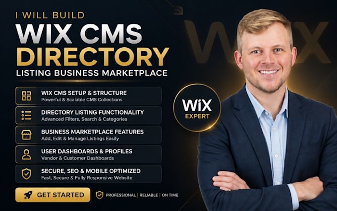 develop wix cms directory listing business marketplace website platform