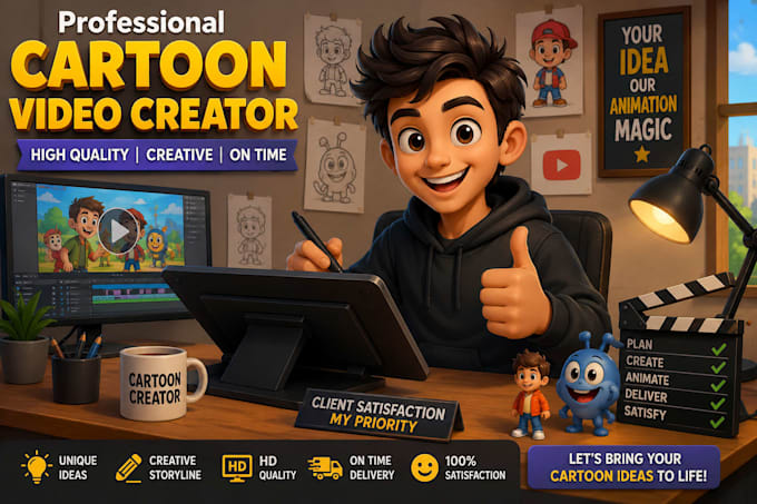 create 3d cartoon videos for kids