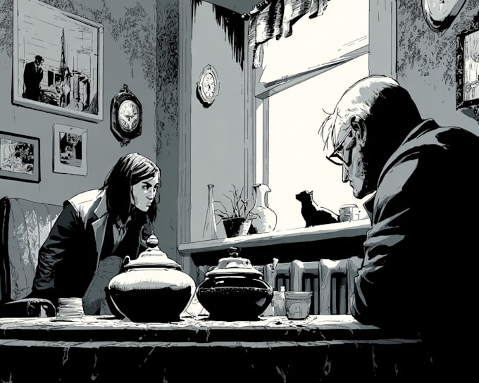 draw a comic book page illustration or webtoon episodes