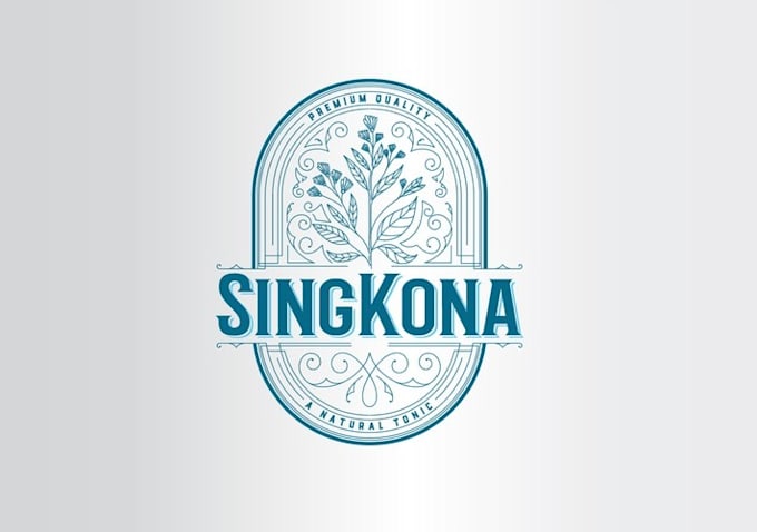design tonic bottle label logo
