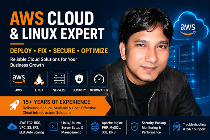 fix, deploy and manage AWS cloud and linux servers