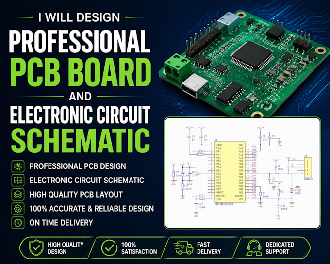 design professional pcb board and electronic circuit schematic