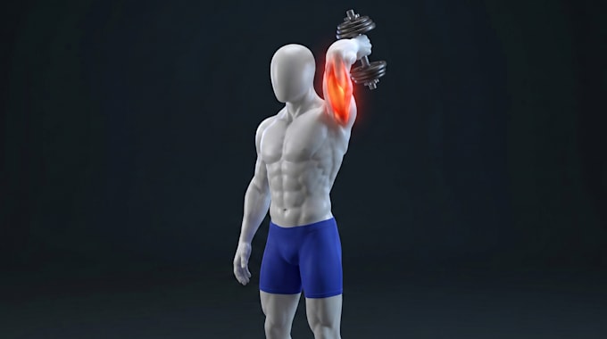 create 3d workout animation, 3d anatomy exercise tutorial video, 3d fitness, gym