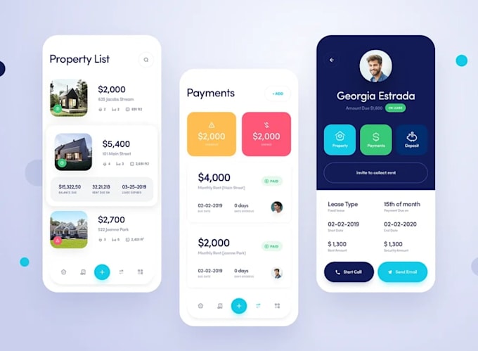 develop property management app, real estate app, agent app, house rental app