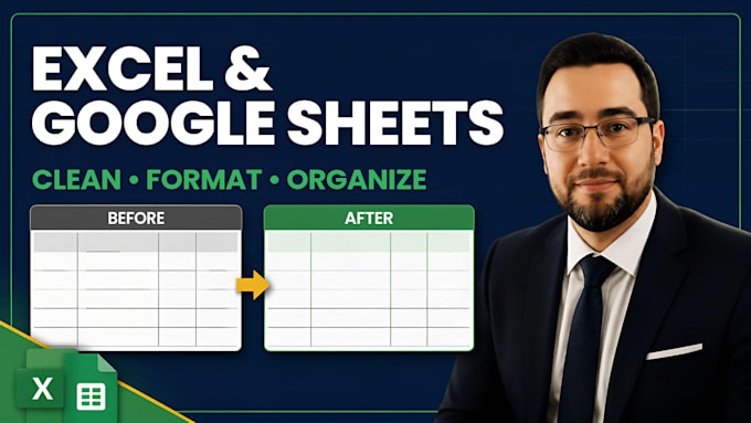 clean, format and organise your excel or google sheets data