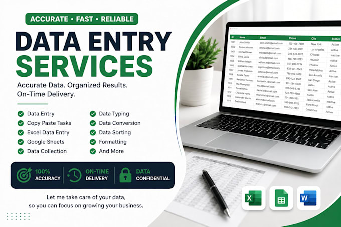 do accurate data entry, copypaste, excel and web data entry