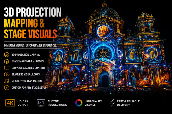 do 3d projection mapping stage mapping vj loop for stage show concert and event