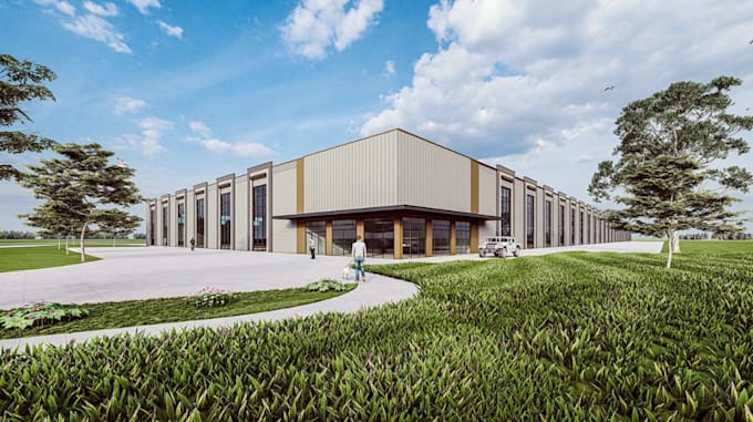 render 3d warehouse interior,factory plant,storage facility,industrial building