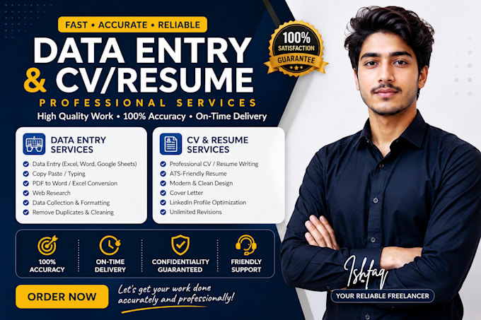 do data entry, CV and resume creation