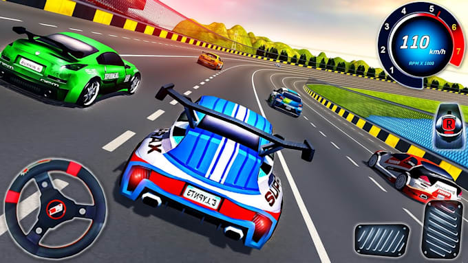 build a 2d 3d car racing game with realistic physics and control