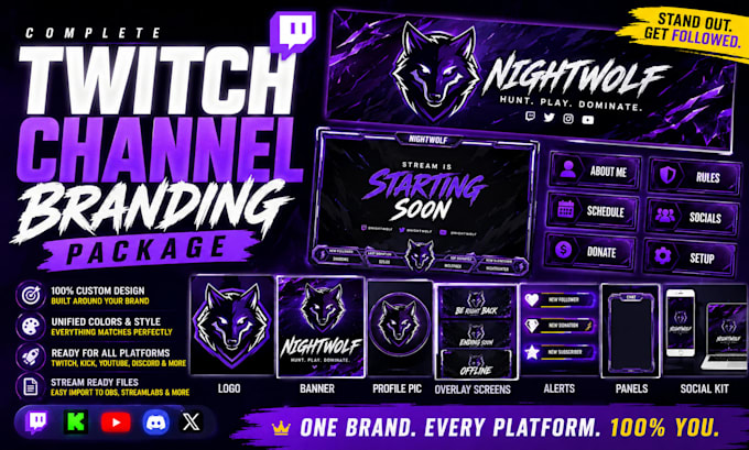 create a complete twitch channel branding package