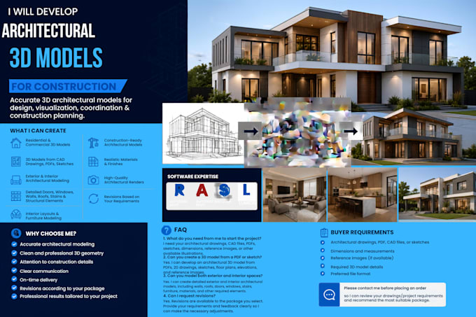 develop architectural 3d models for usa construction
