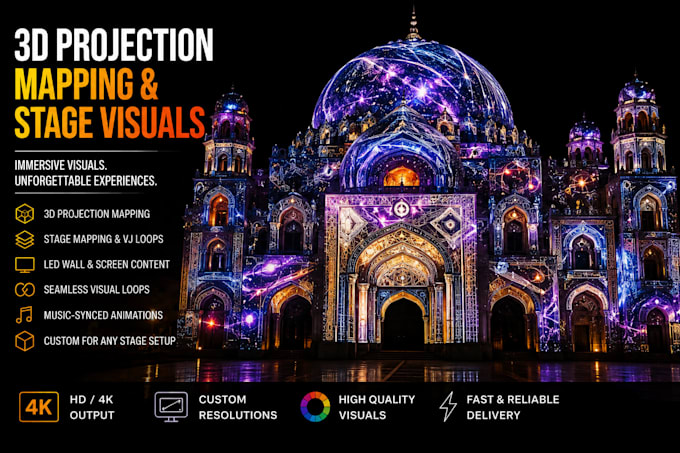 do 3d projection mapping stage mapping vj loop for stage show concert and event
