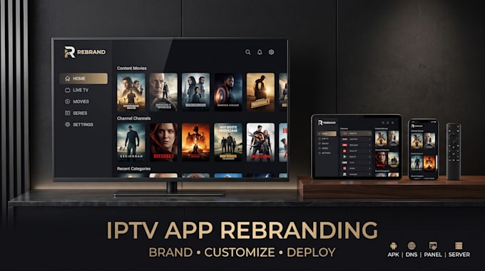 create a branded iptv player with custom apk, dns and panel configuration