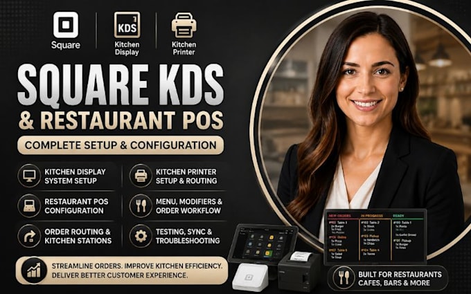 setup kds kitchen display system kitchen printer square restaurant pos