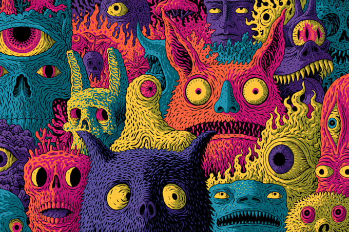 create surreal psychedelic and trippy illustrations