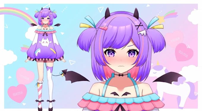 design and rig live2d model, vtuber model, 2d vtuber model, vtuber rigging