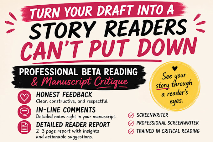beta read and feedback your book