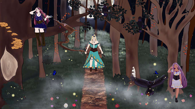create atmospheric fantasy character illustrations