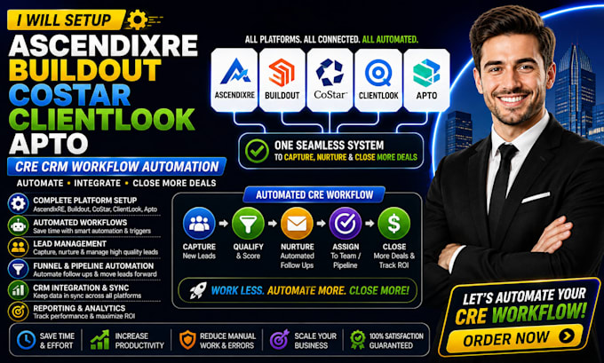 setup ascendixre buildout costar clientlook apto cre crm workflow automation
