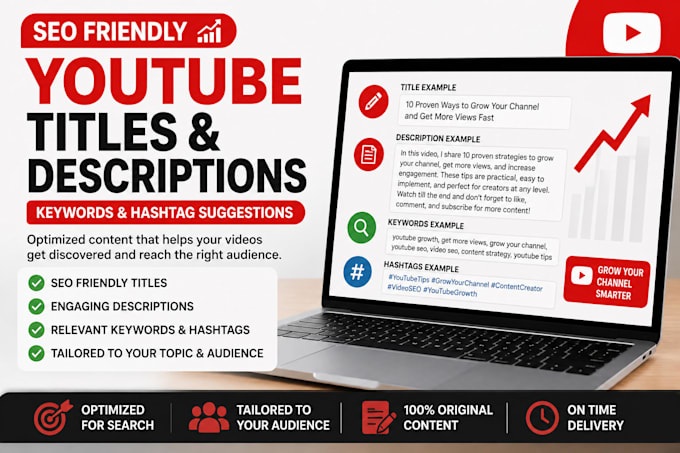 write SEO friendly youtube titles and descriptions