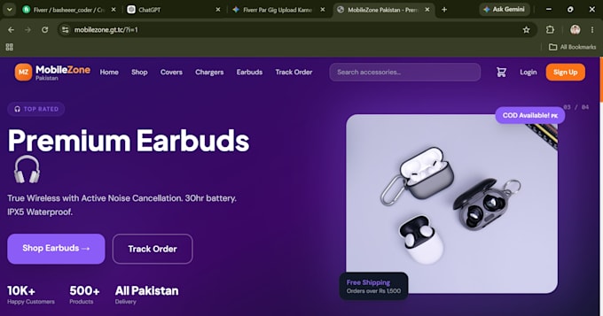 develop responsive react ecommerce store with modern UI