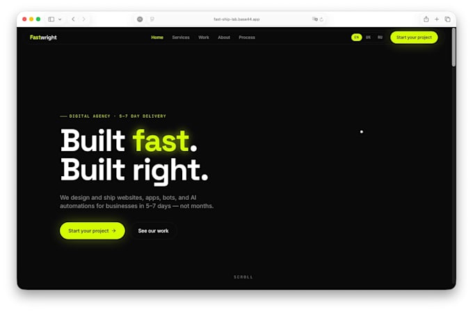 build you a professional website or landing page in 5 days