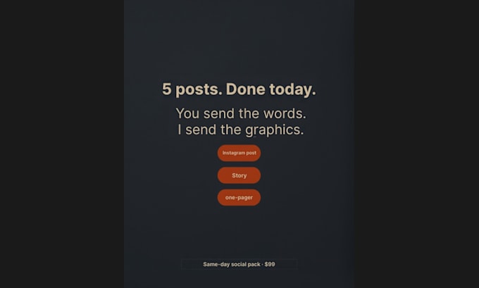 design 5 same day canva social posts for your brand