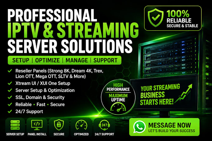 setup and configure  admin server, restream, server fixing, panel installation