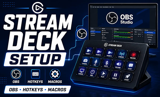 setup and fix elgato stream deck for obs hotkeys and macros