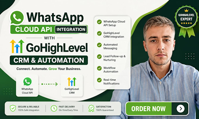 integrate whatsapp cloud API with gohighlevel CRM and automation