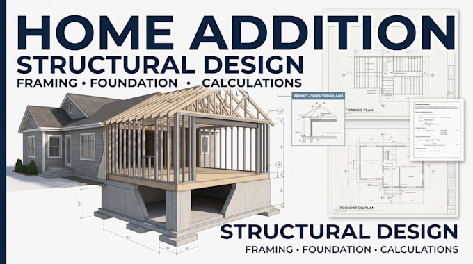 do residential addition structural design, extension structural plans for permit
