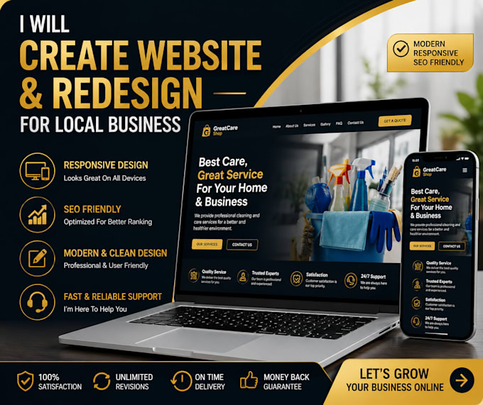 create website and redesign for local business